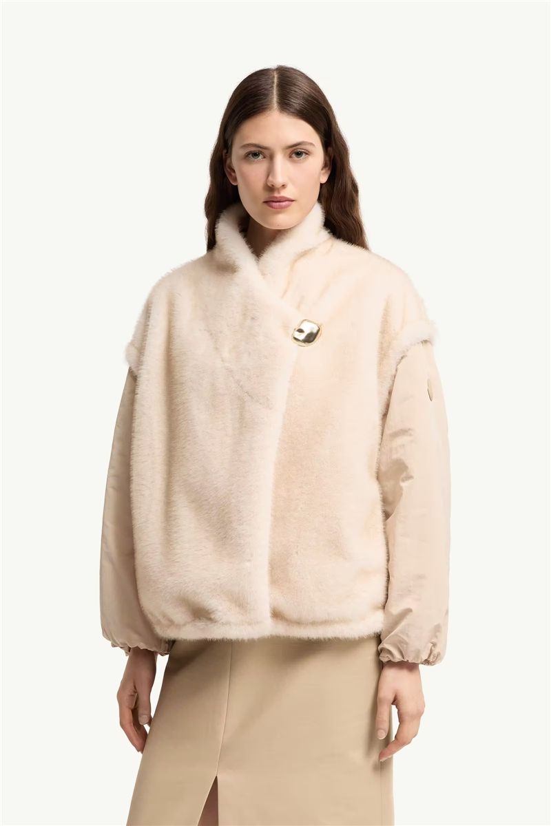 Chardonneret 2-in-1 reversible teddy down jacket-MONCLER-Verso
