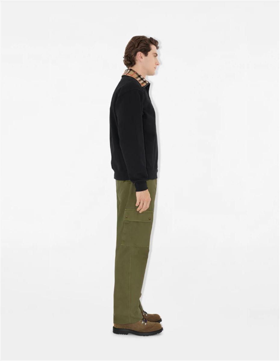 check collar cotton half-zip sweatshirt-BURBERRY-Verso