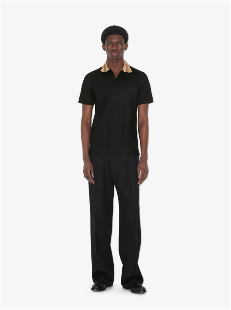 check collar cotton polo shirt-BURBERRY-Verso