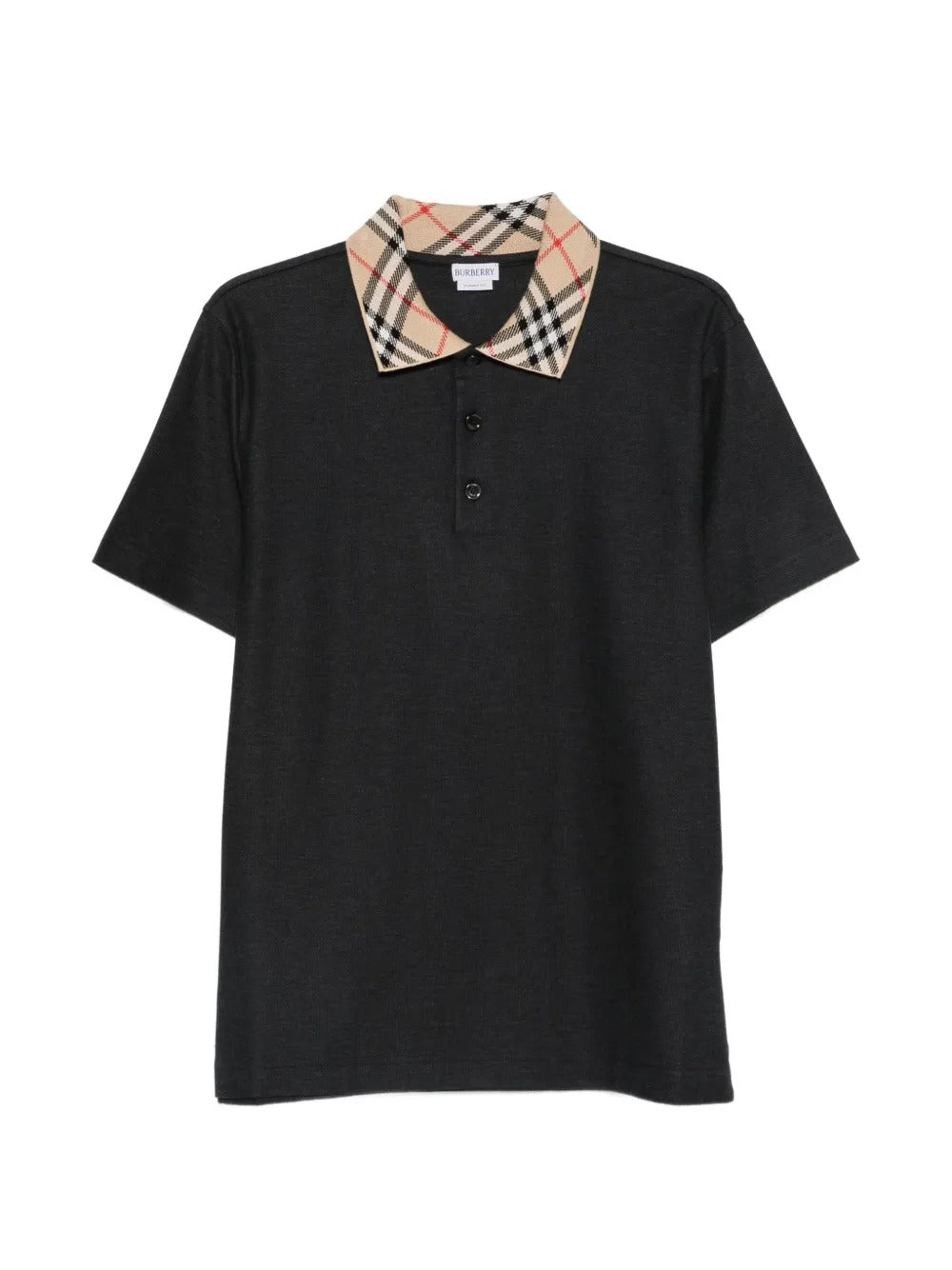 Check-collar cotton polo shirt-BURBERRY-309895-S-Verso