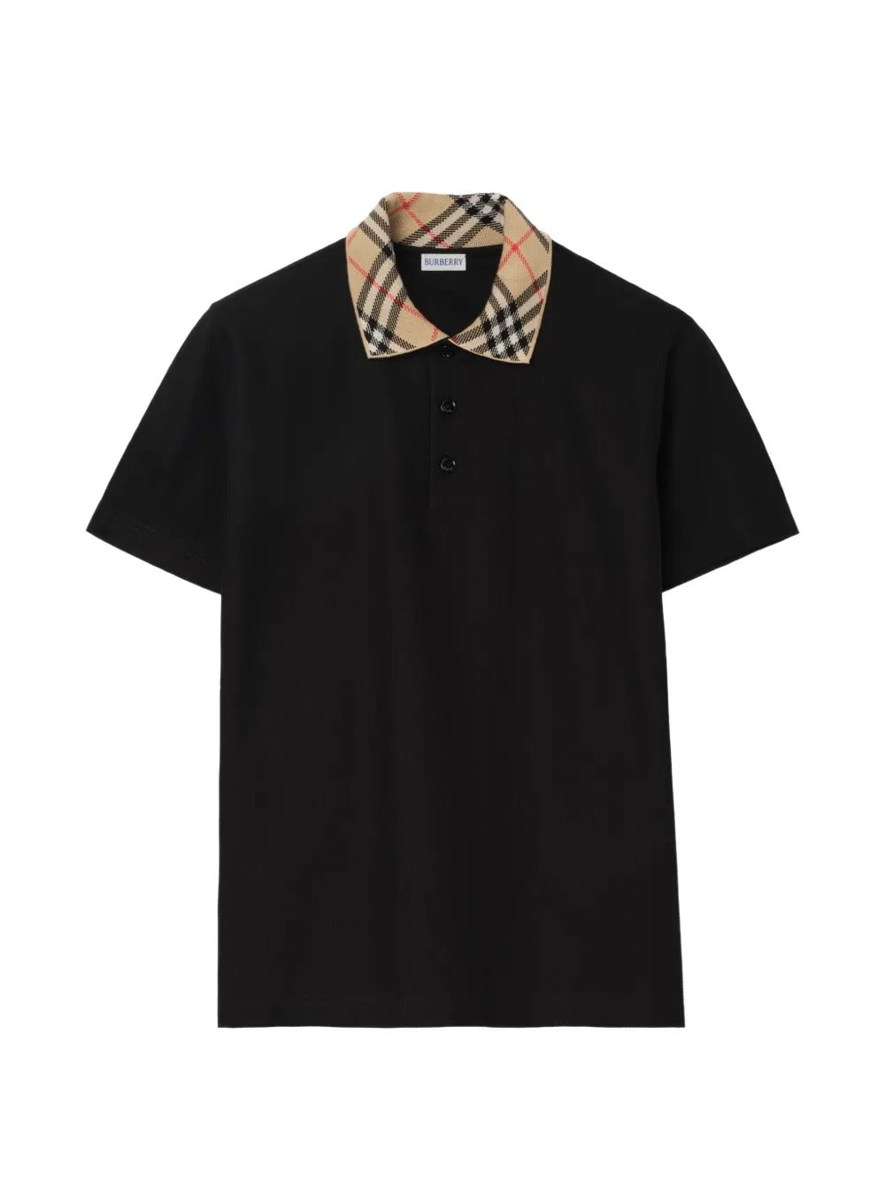 Check-collar cotton polo shirt-BURBERRY-309900-S-Verso