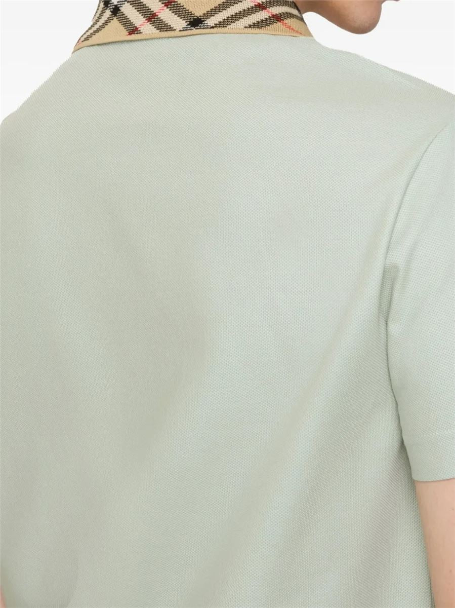 Check-collar cotton polo shirt-BURBERRY-Verso