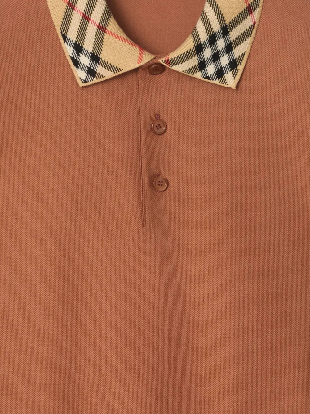 Check-collar cotton polo shirt-BURBERRY-Verso