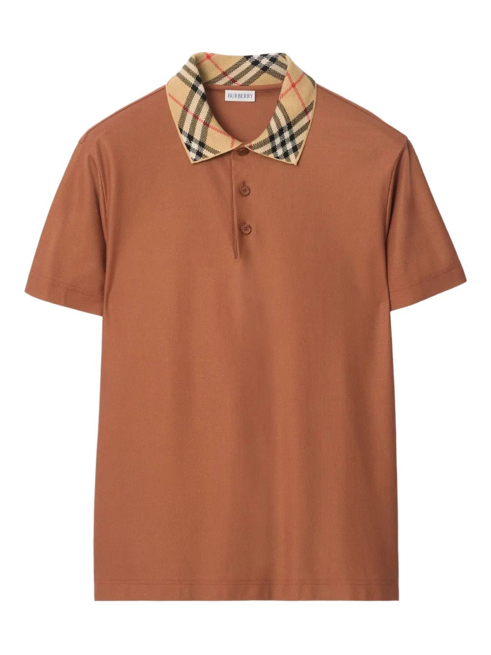 Check-collar cotton polo shirt-BURBERRY-Verso