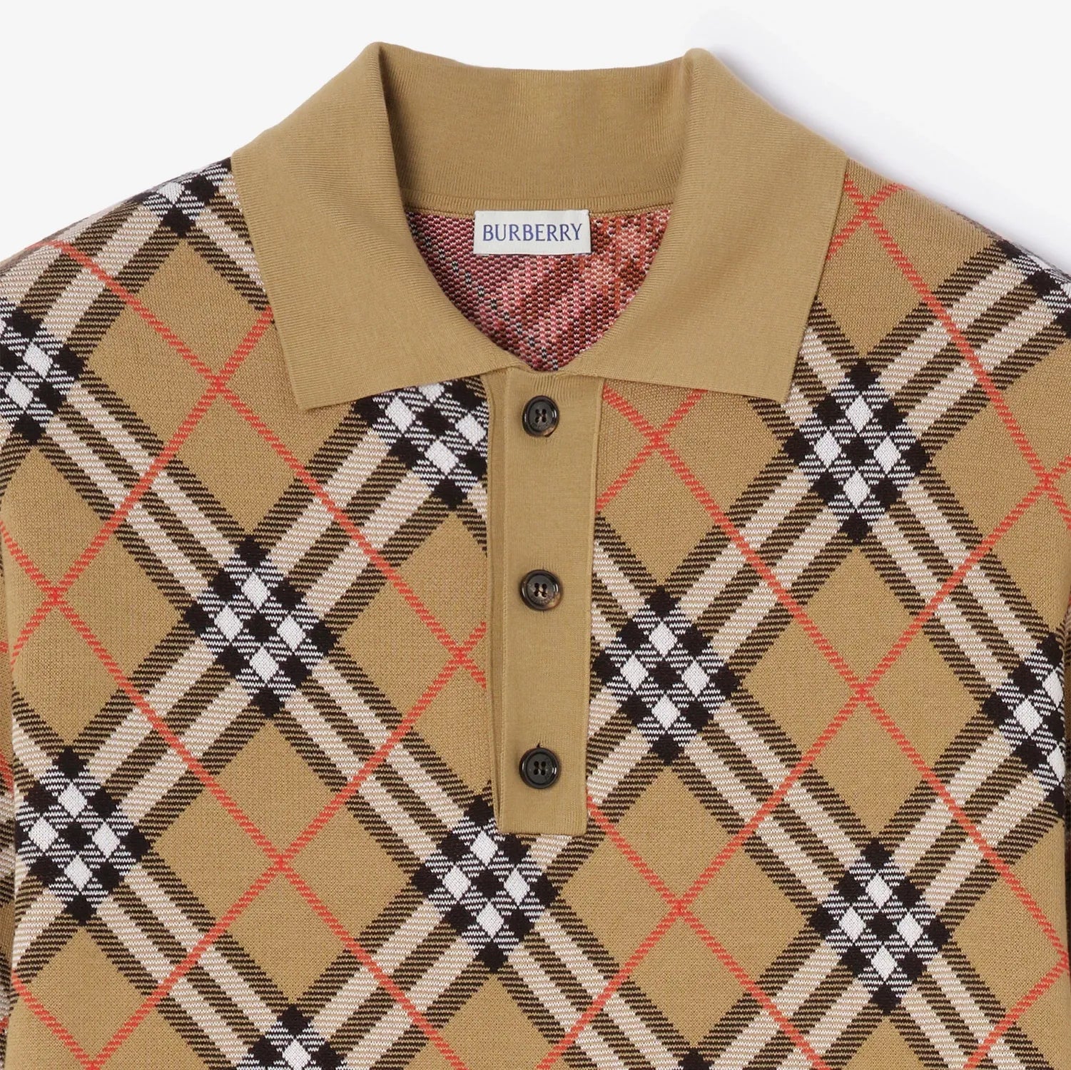 Check cotton blend polo shirt-BURBERRY-Verso