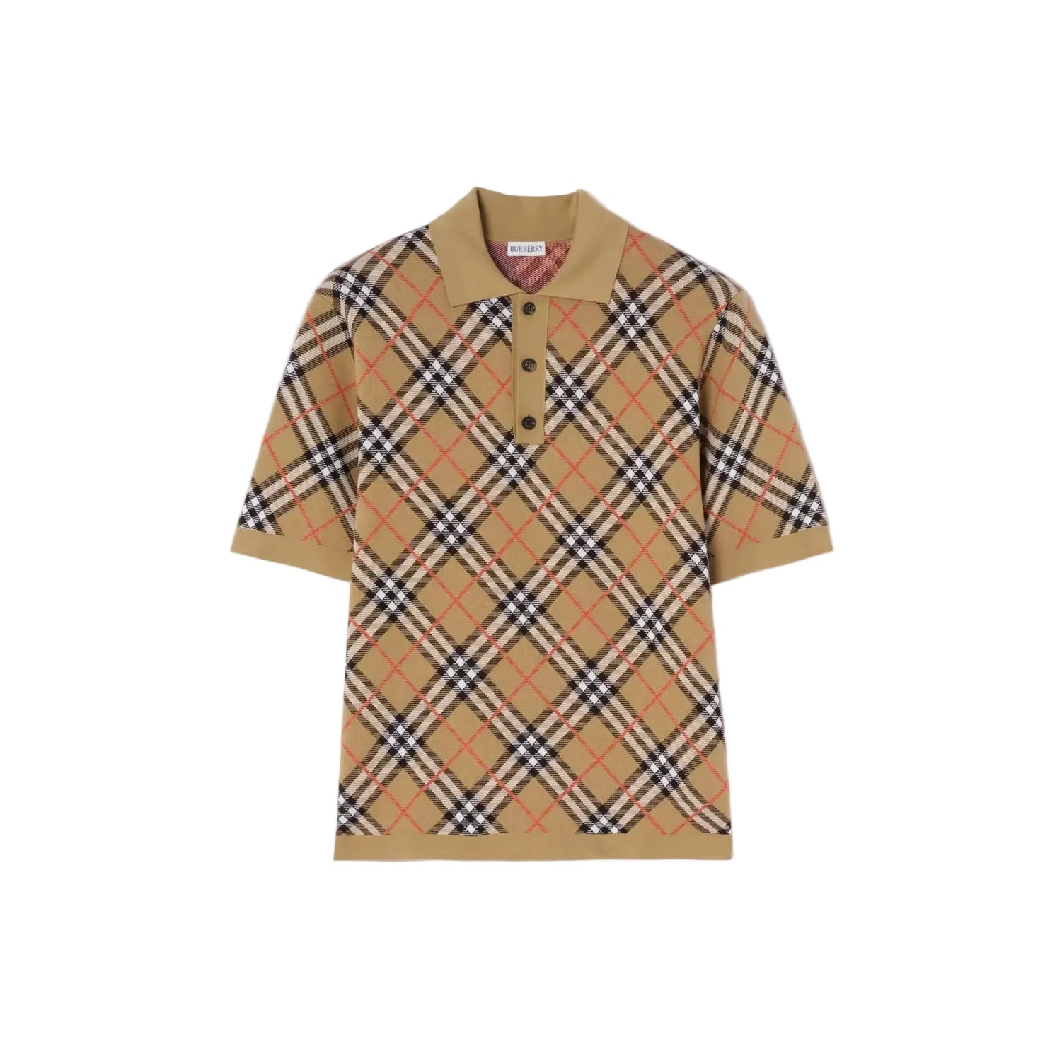 Check cotton blend polo shirt-BURBERRY-310346-S-Verso
