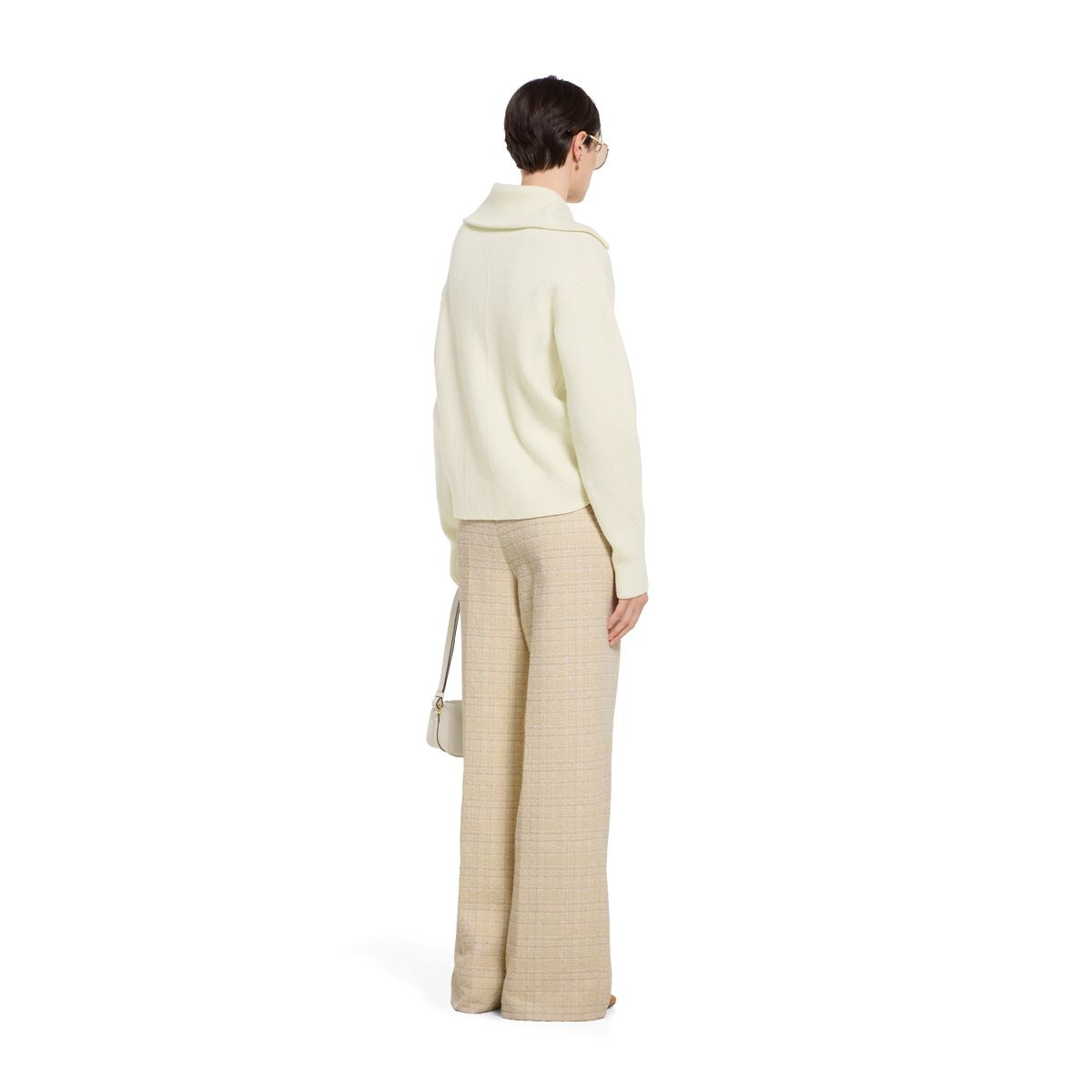 Check cotton tweed trousers-GUCCI-Verso