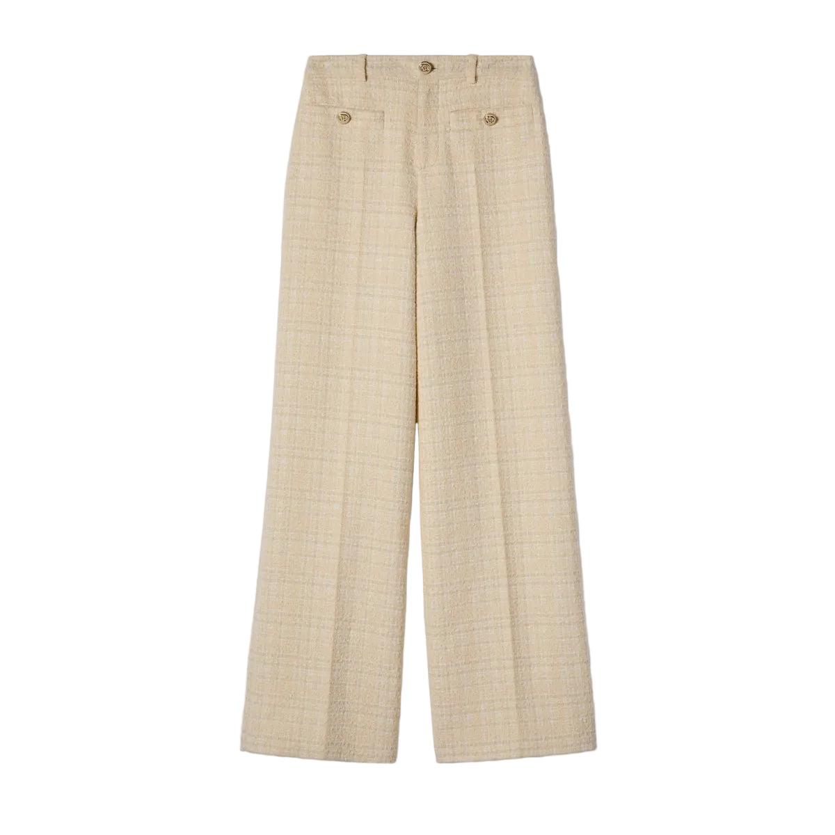 Check cotton tweed trousers-GUCCI-Verso