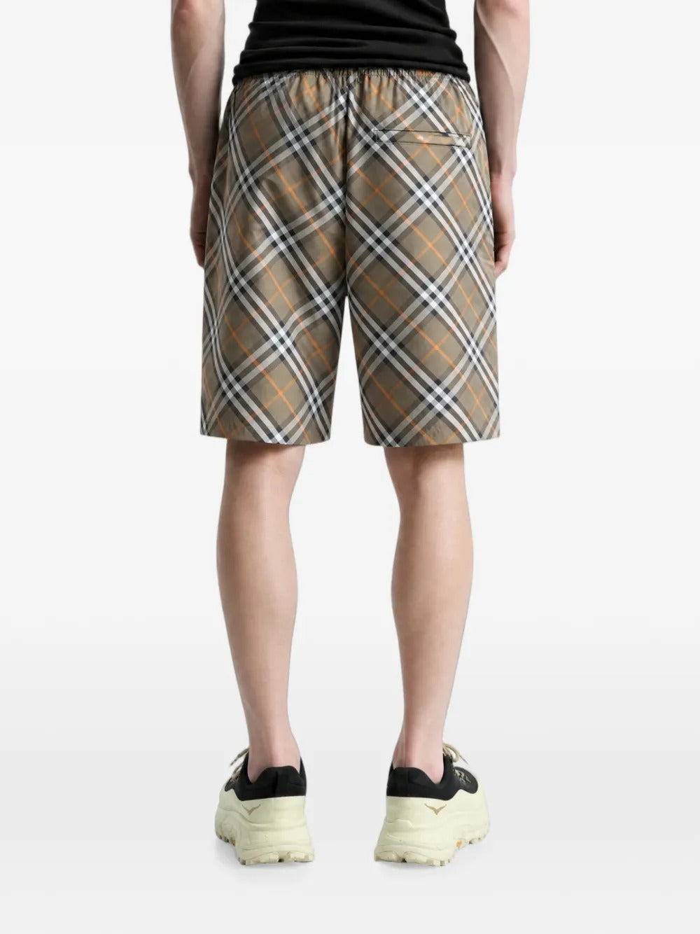 Check drawstring shorts-BURBERRY-Verso