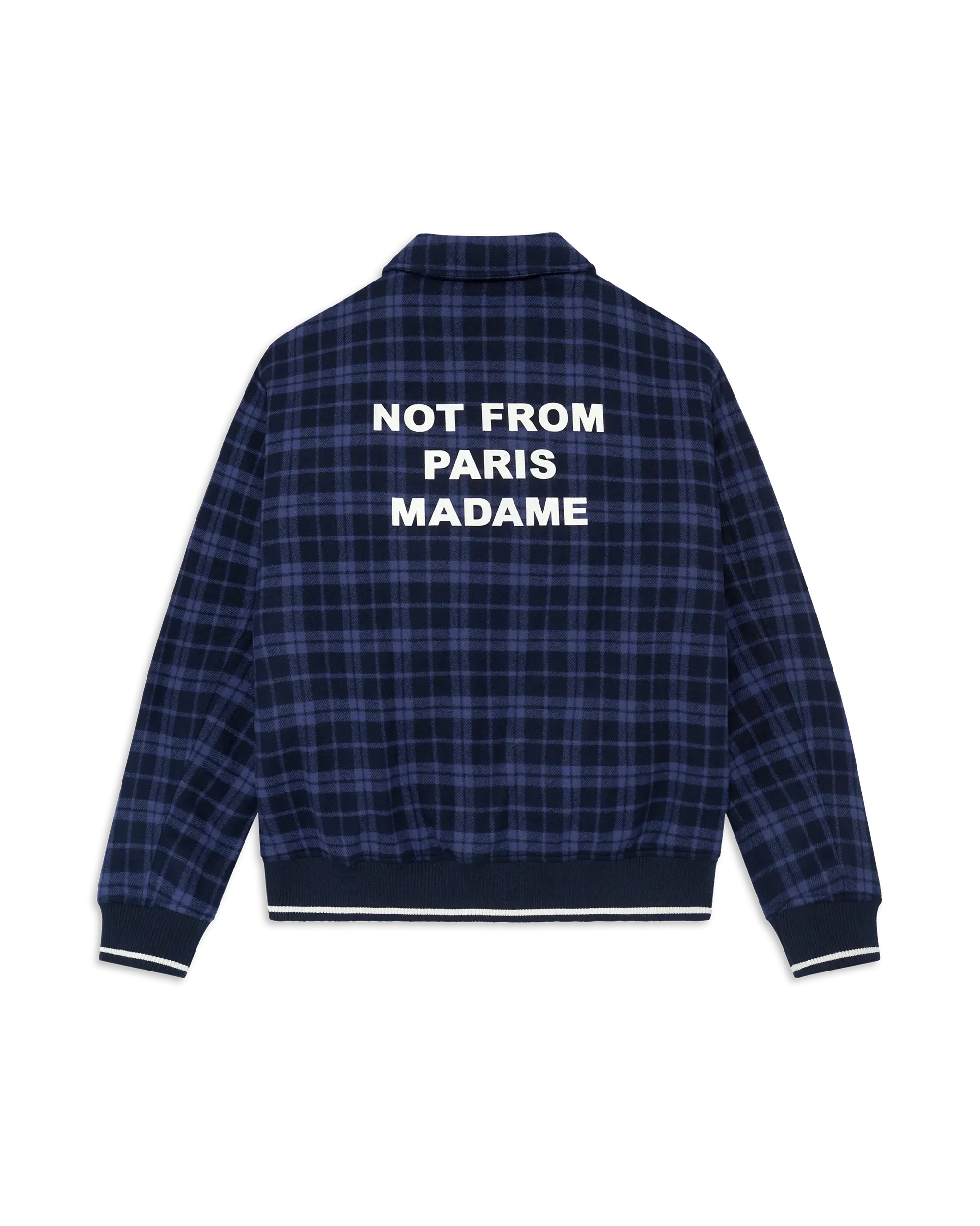 Check flannel jacket with slogan-DRÔLE DE MONSIEUR-Verso