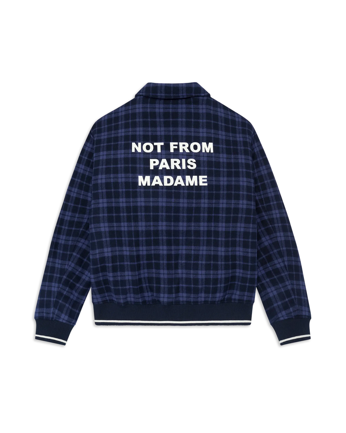 Check flannel jacket with slogan-DRÔLE DE MONSIEUR-Verso