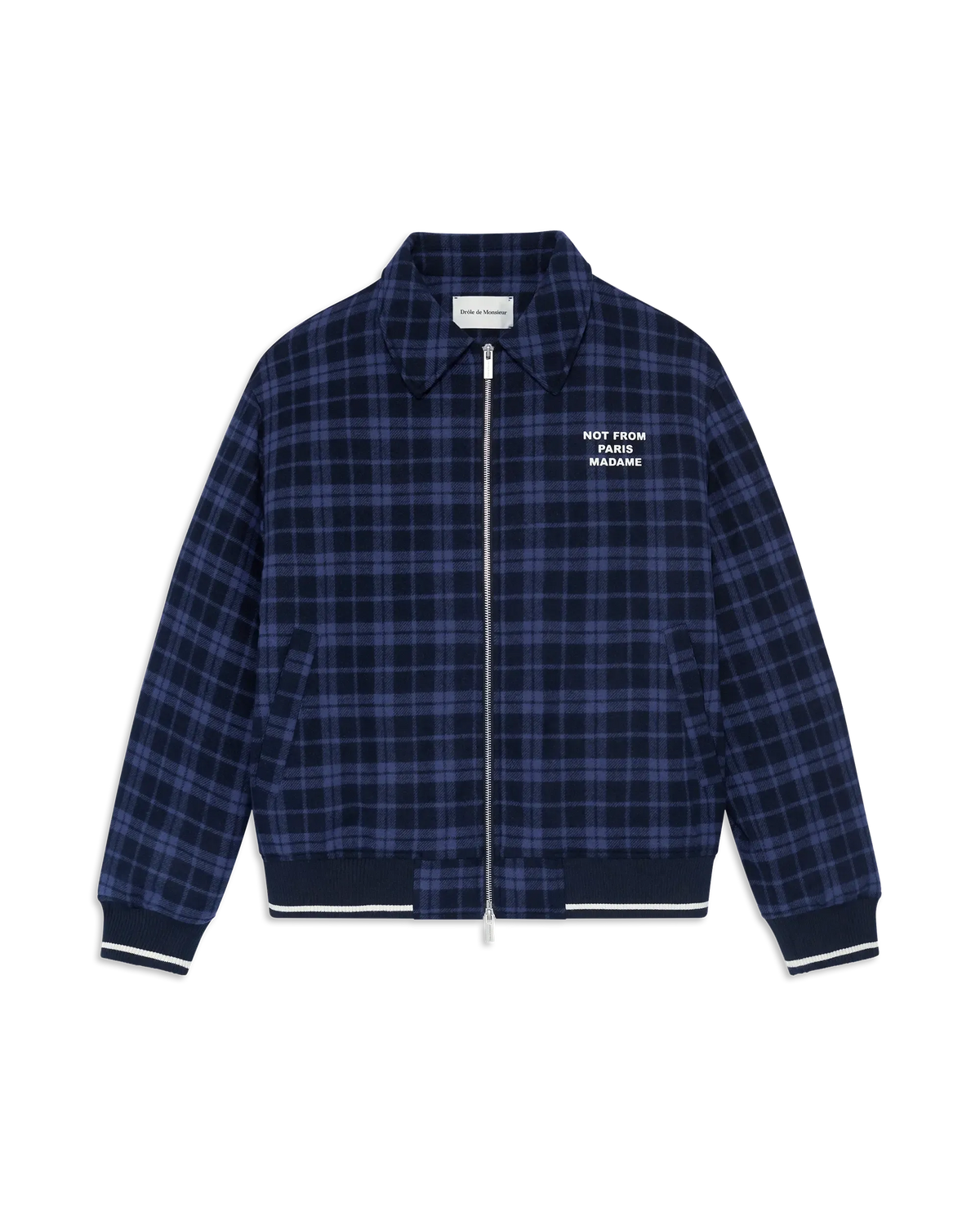 Check flannel jacket with slogan-DRÔLE DE MONSIEUR-310939-S-Verso