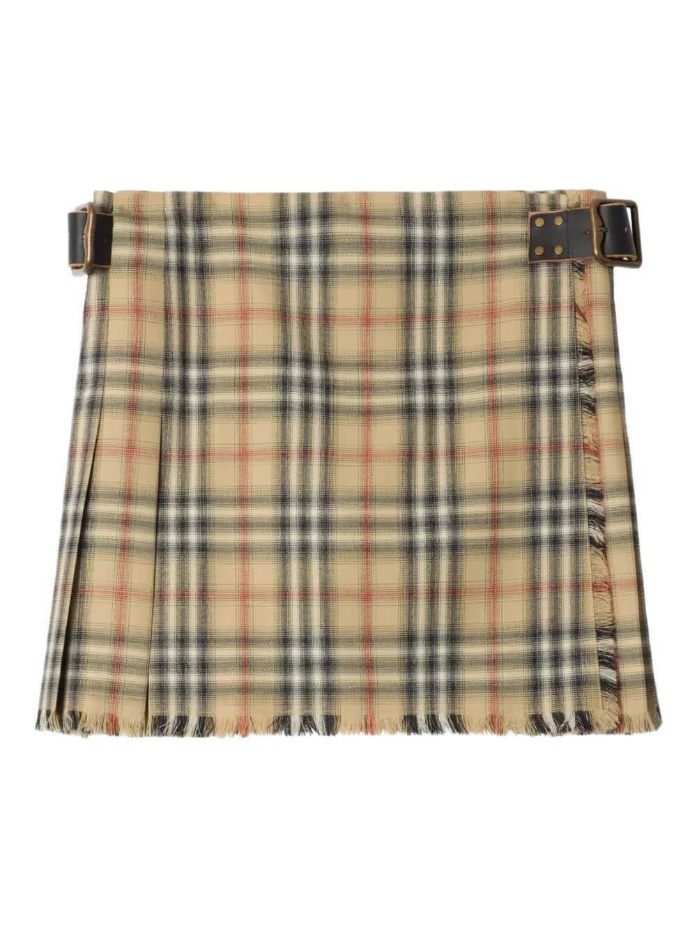 Check-fringed mini kilt-BURBERRY-Verso