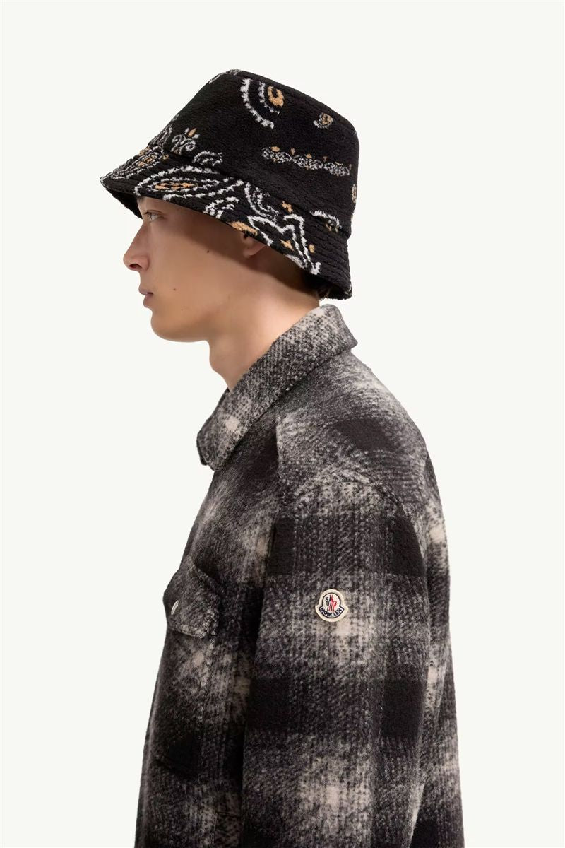Check jersey zip-up shirt-MONCLER-Verso