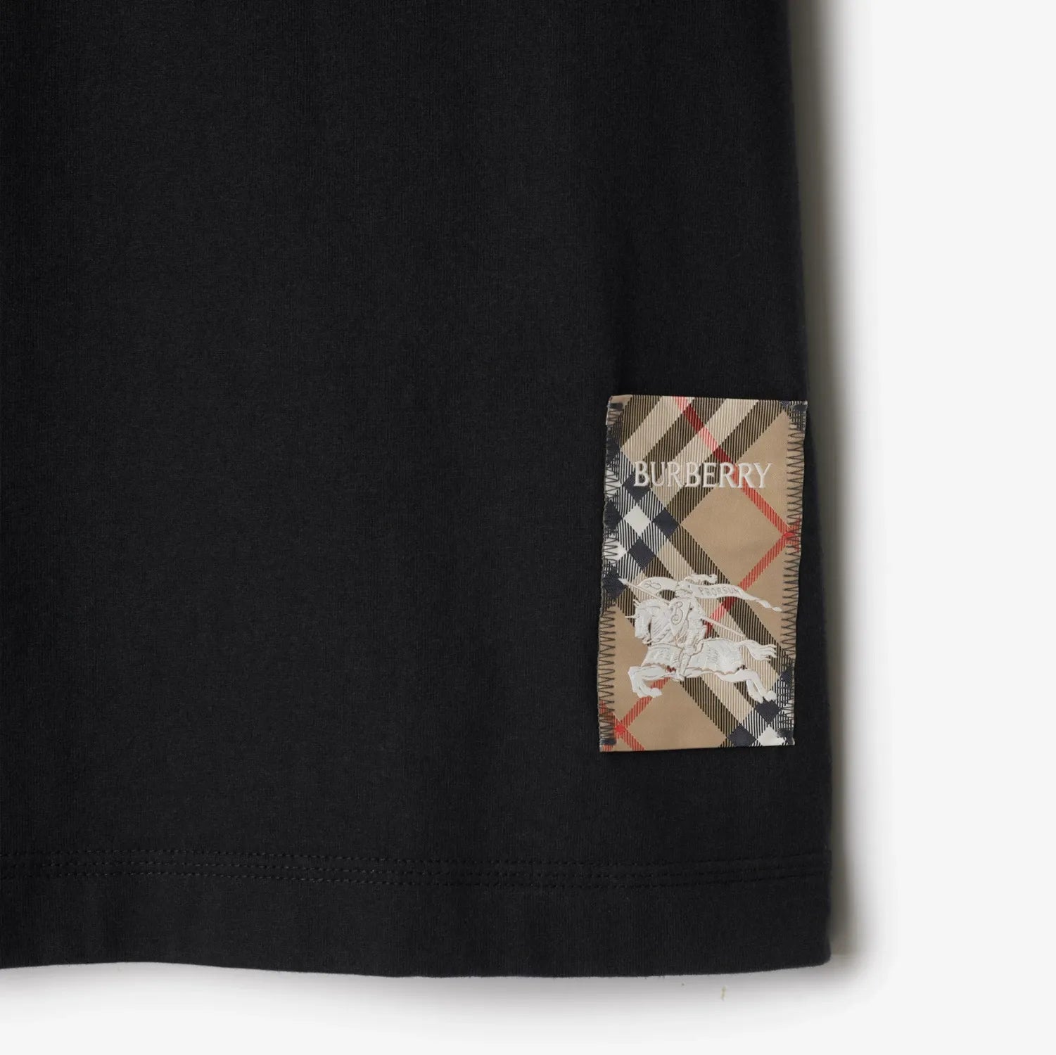 Check label cotton t-shirt