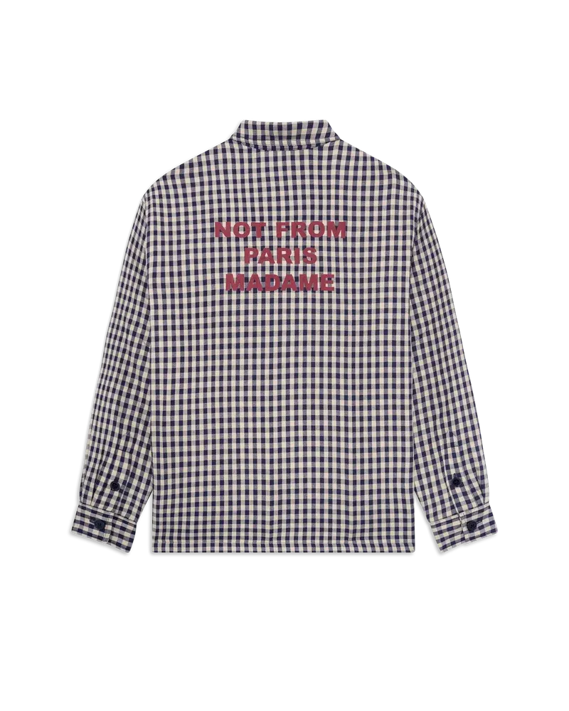Check overshirt with slogan-DRÔLE DE MONSIEUR-Verso