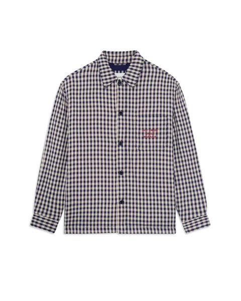 Check overshirt with slogan