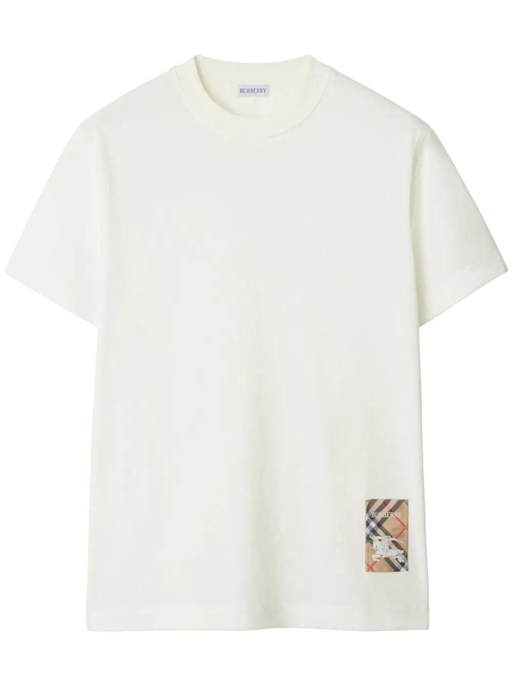 Check-patch cotton t-shirt-BURBERRY-Verso