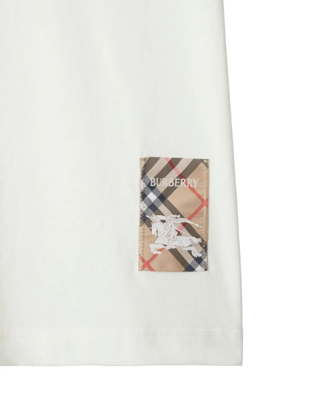 Check-patch cotton t-shirt-BURBERRY-Verso