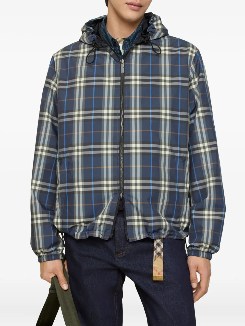 Check-pattern hooded reversible jacket-BURBERRY-Verso