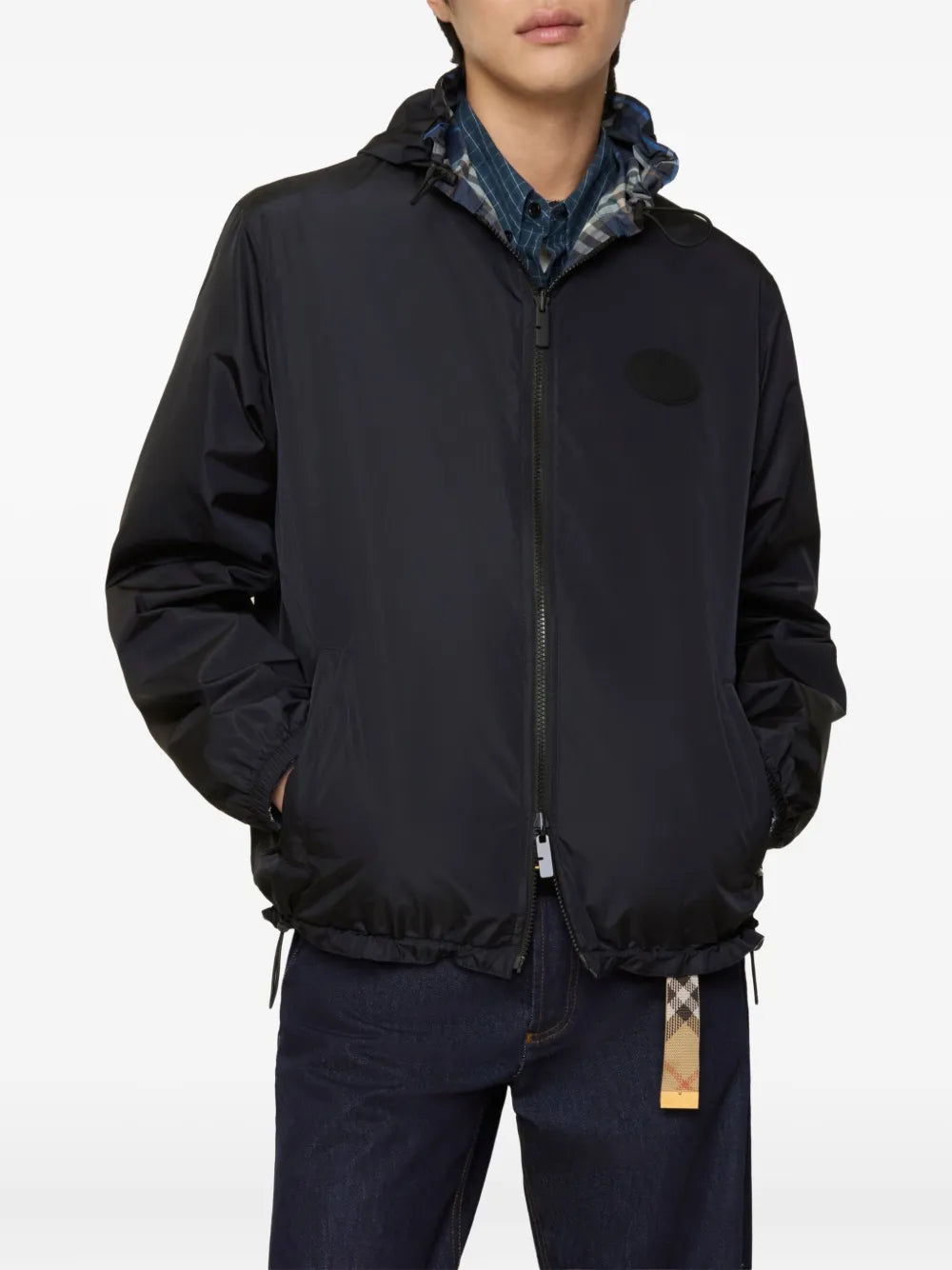 Check-pattern hooded reversible jacket-BURBERRY-Verso