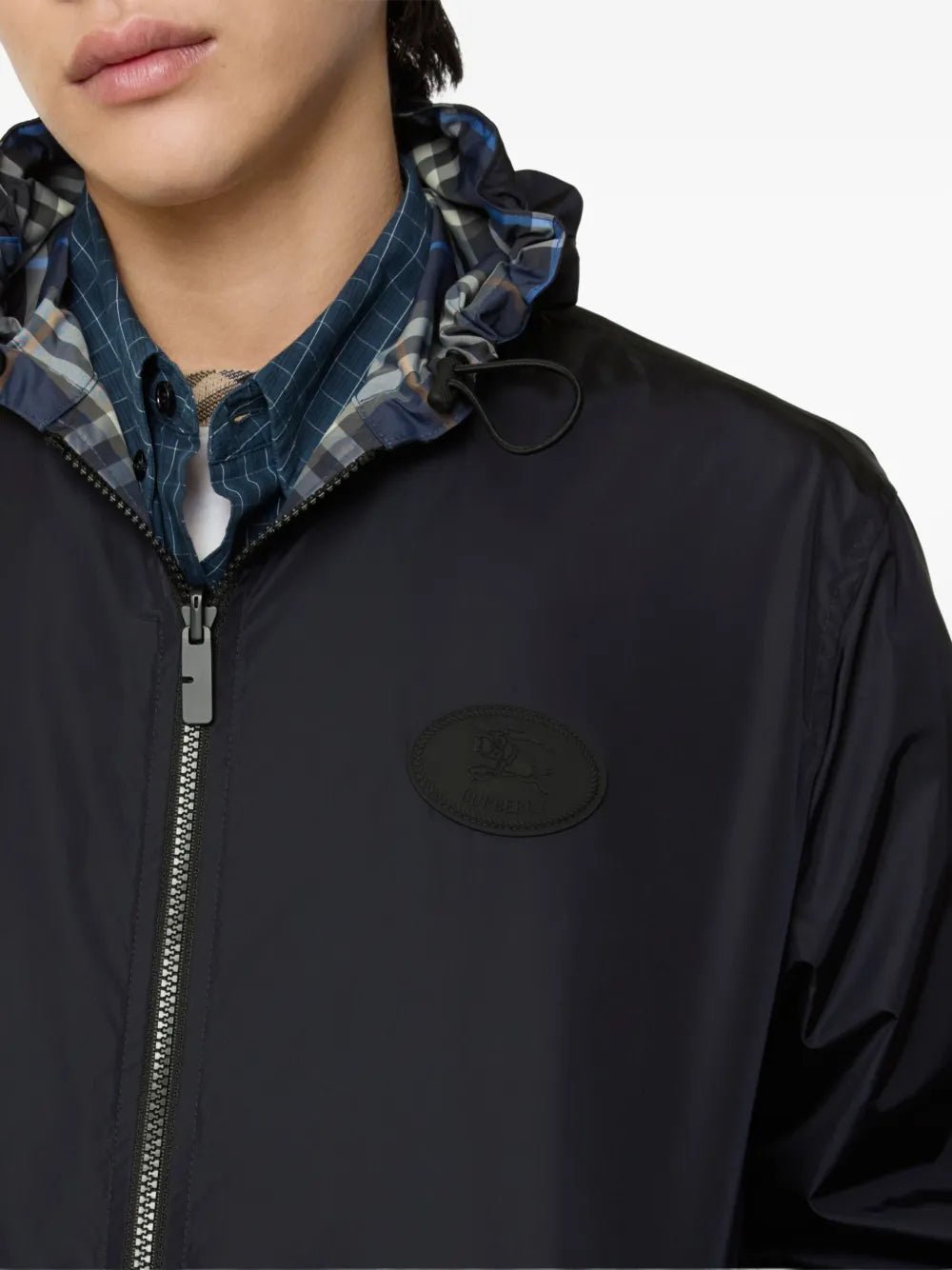 Check-pattern hooded reversible jacket-BURBERRY-Verso