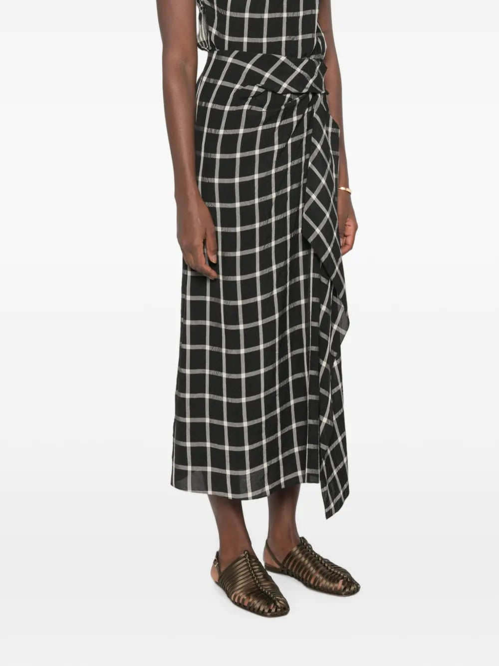 Check-pattern midi skirt-ERDEM-Verso