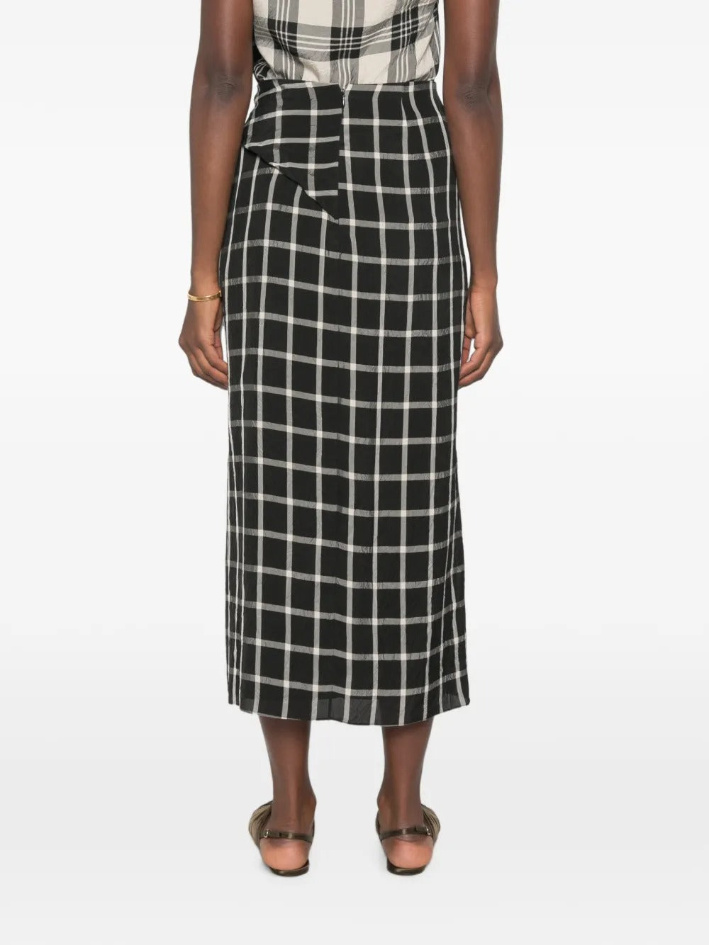 Check-pattern midi skirt-ERDEM-Verso