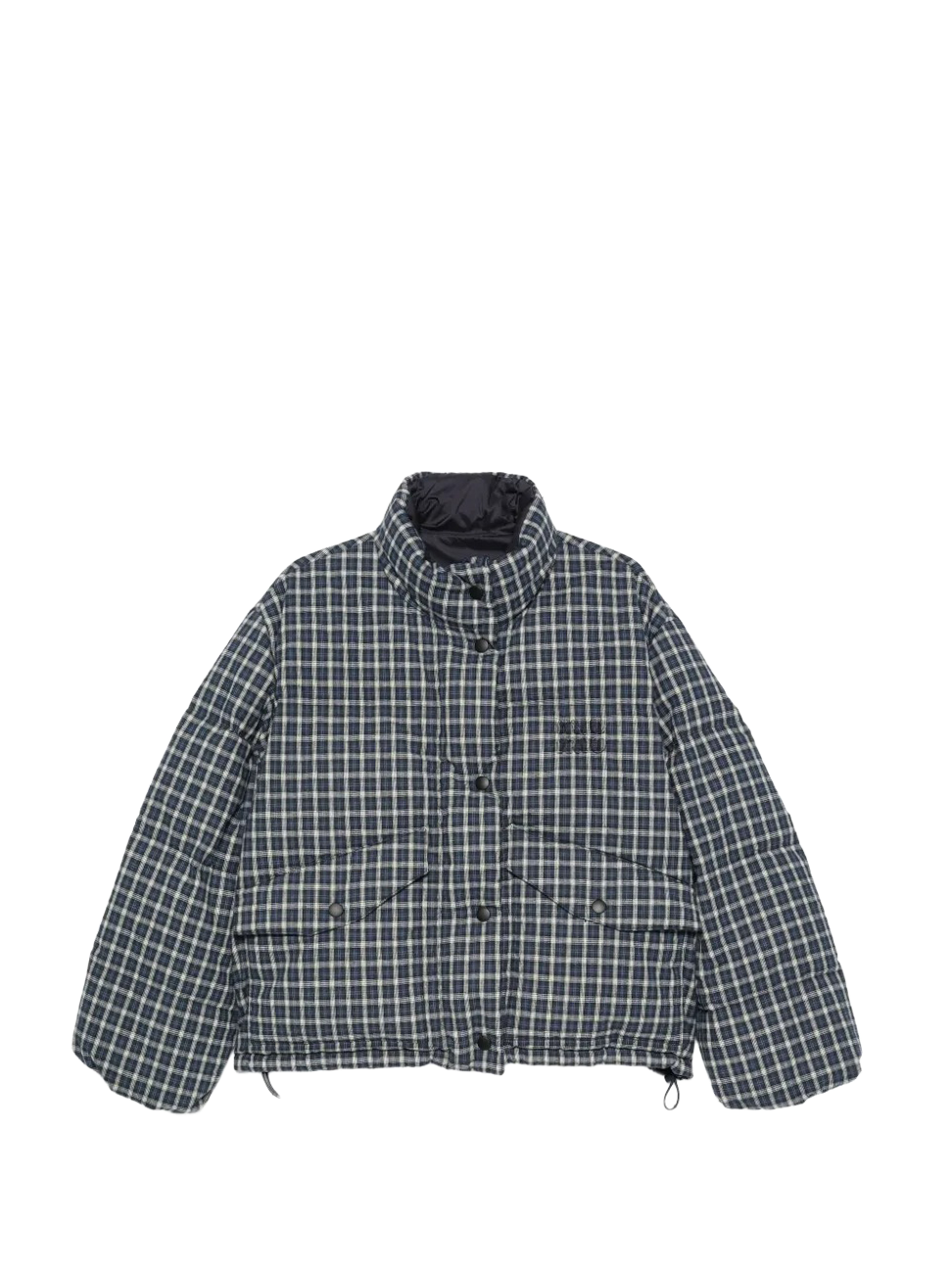 Check-pattern quilted jacket-MIU MIU-Verso