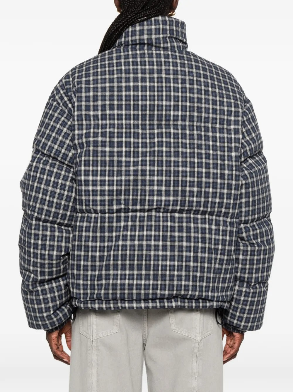 Check-pattern quilted jacket-MIU MIU-Verso