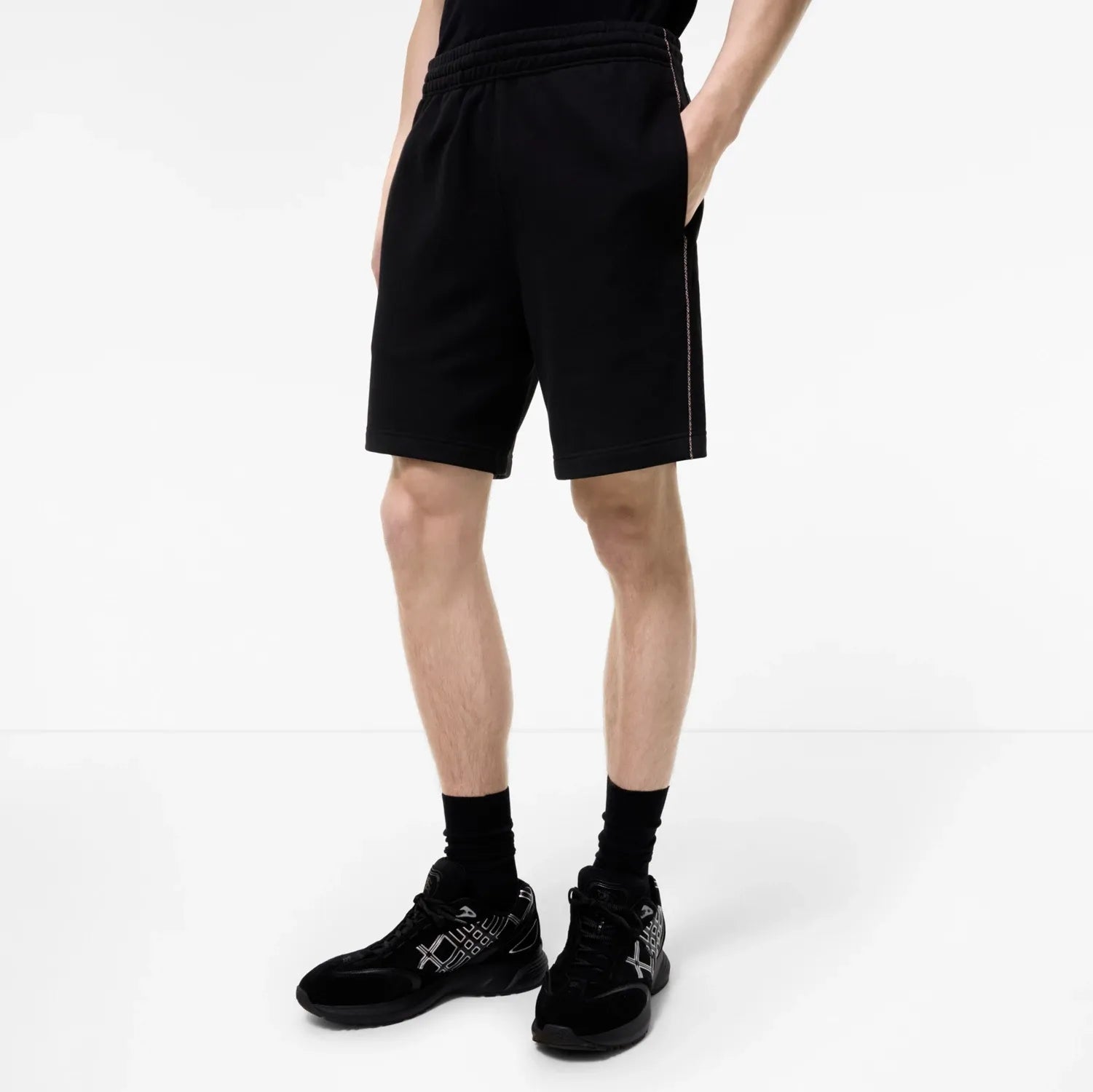 Check piping cotton shorts-BURBERRY-Verso