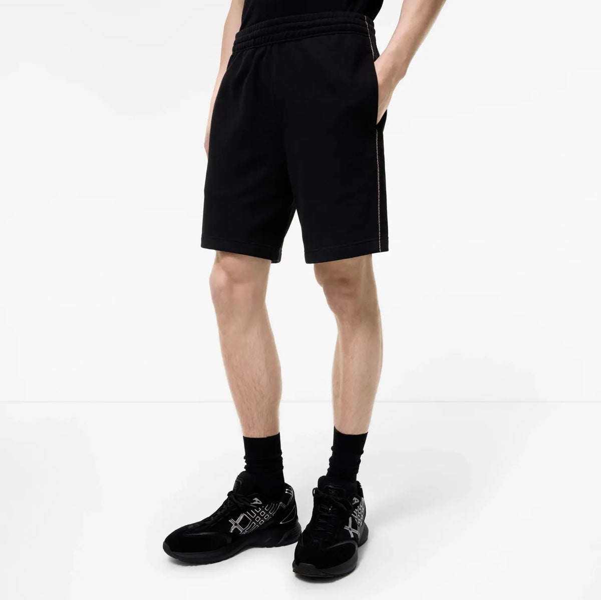 Check piping cotton shorts-BURBERRY-Verso