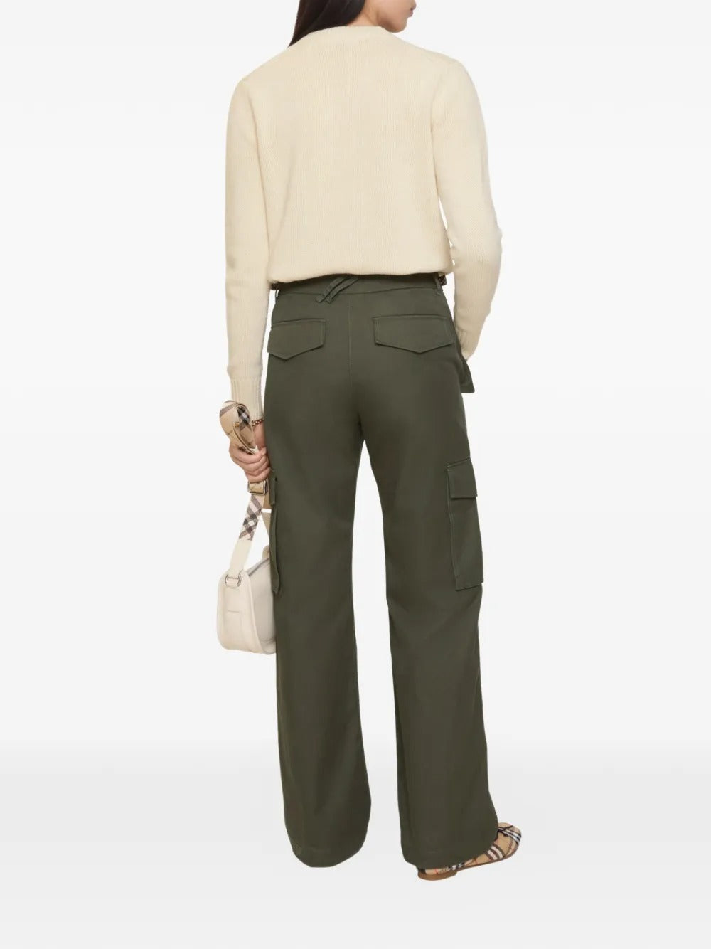 Check-trim Cargo Trousers-BURBERRY-Verso