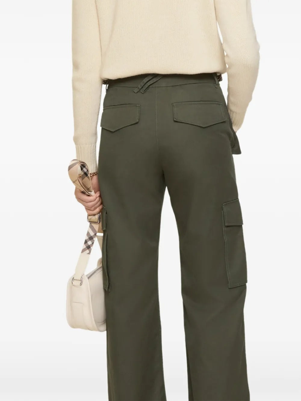 Check-trim Cargo Trousers-BURBERRY-Verso