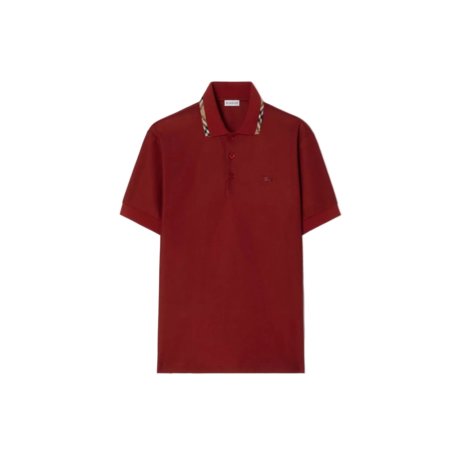 Check-trim cotton polo shirt-BURBERRY-310347-S-Verso