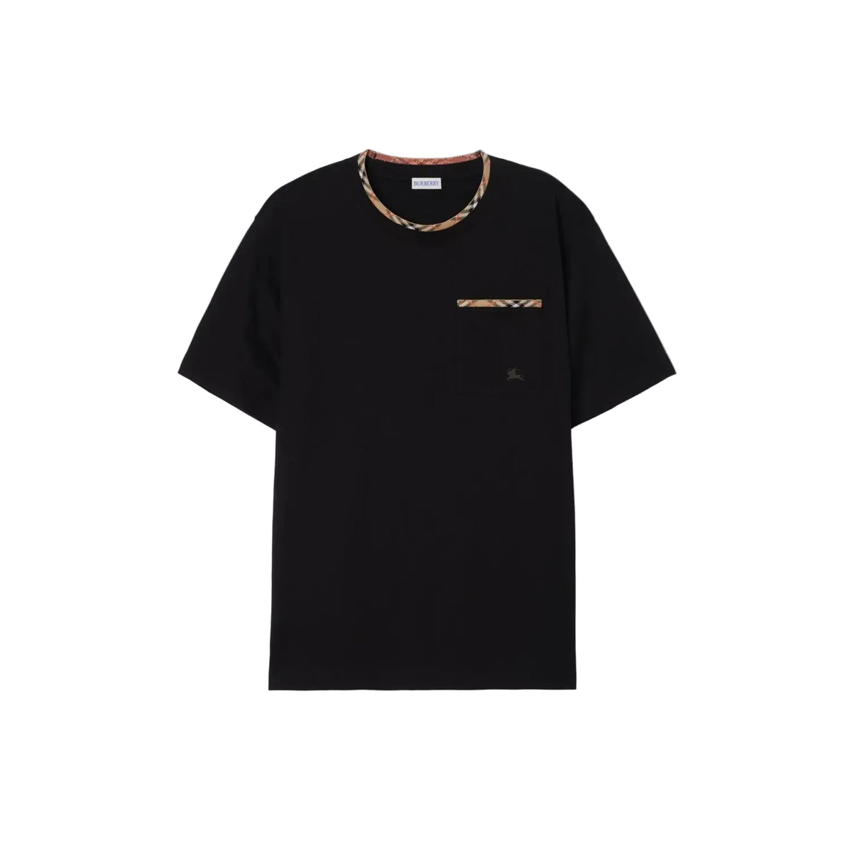 Check trim cotton t-shirt-BURBERRY-309893-S-Verso