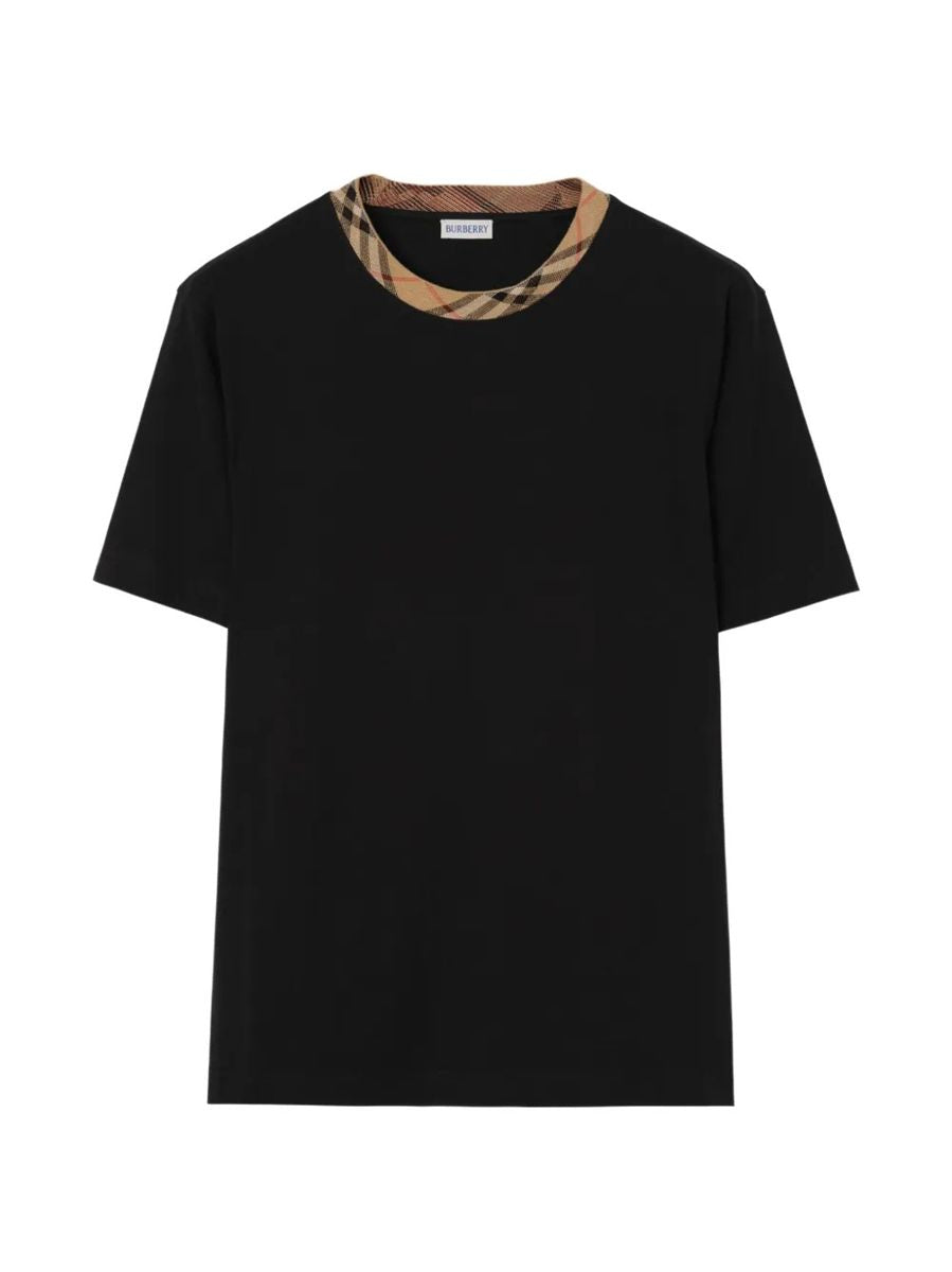 Check trim cotton t-shirt-BURBERRY-309899-S-Verso