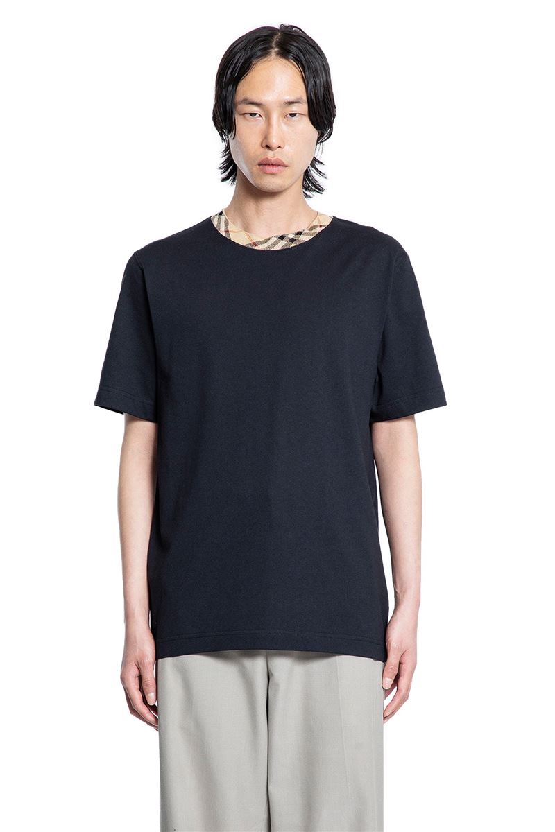 CHECK TRIM COTTON T-SHIRT-BURBERRY-Verso