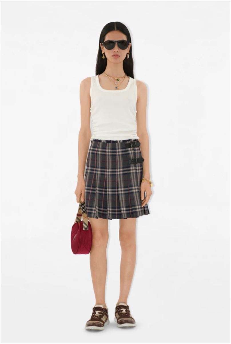 CHECK WOOL MINI KILT-BURBERRY-Verso