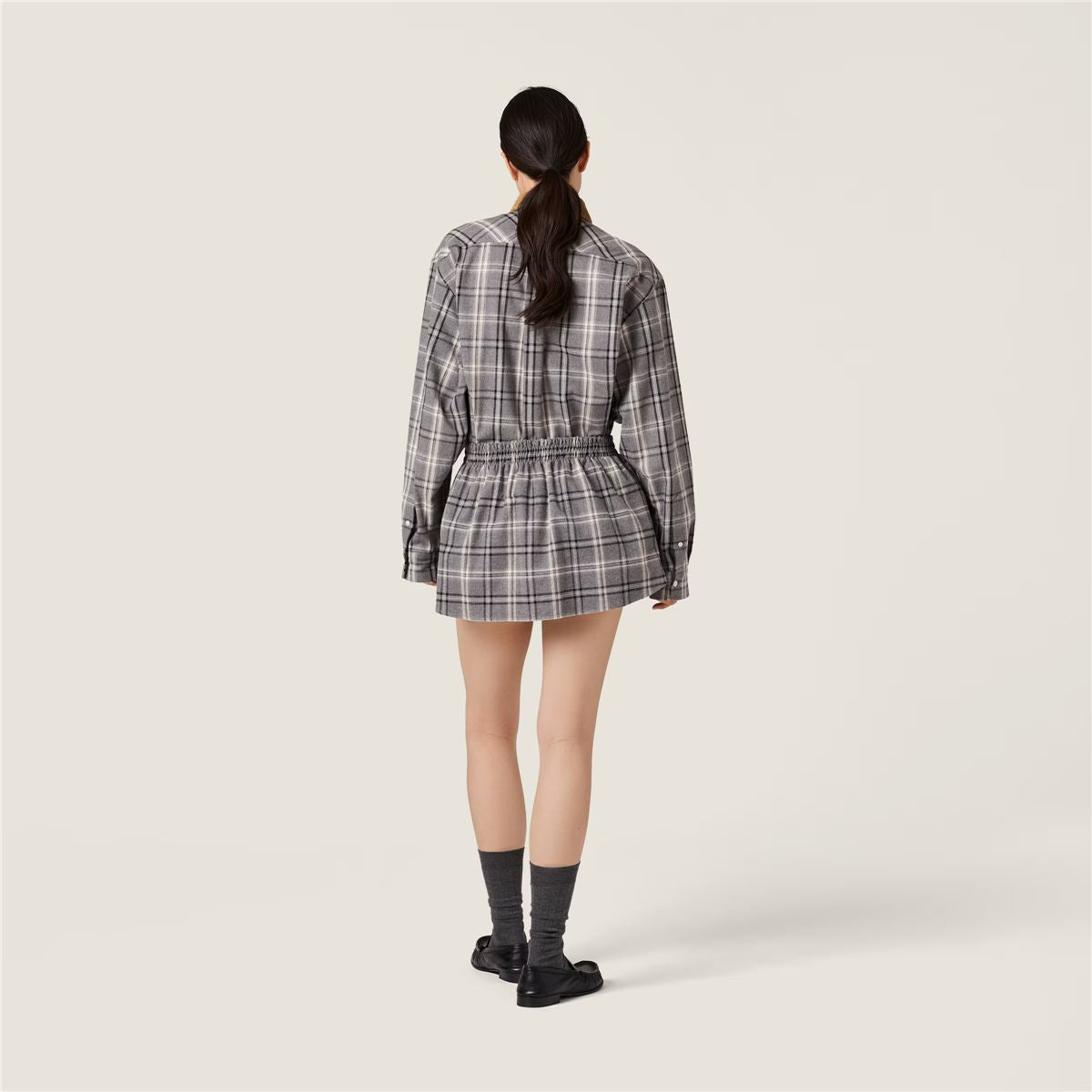 Checked flannel shirt-MIU MIU-Verso