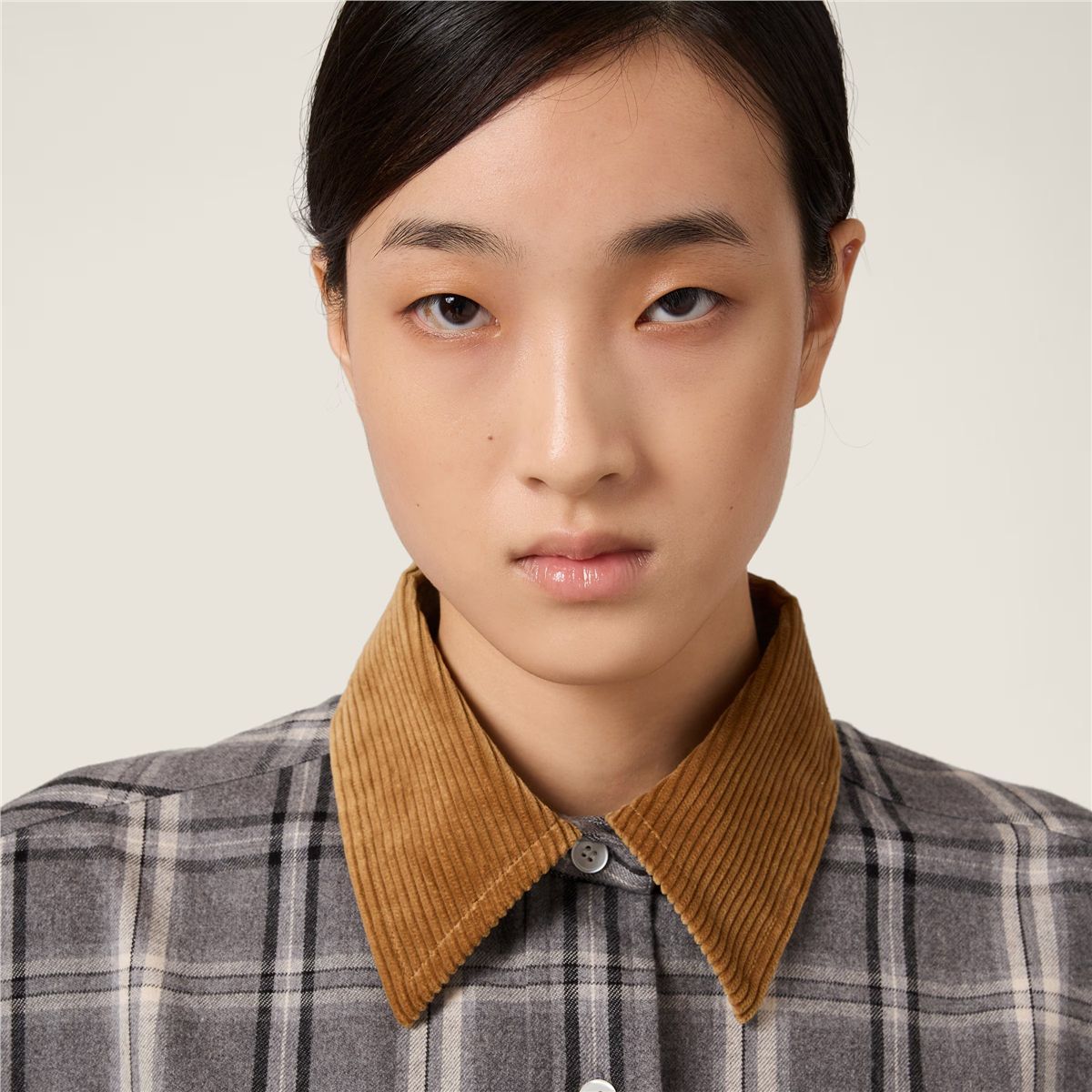 Checked flannel shirt-MIU MIU-Verso