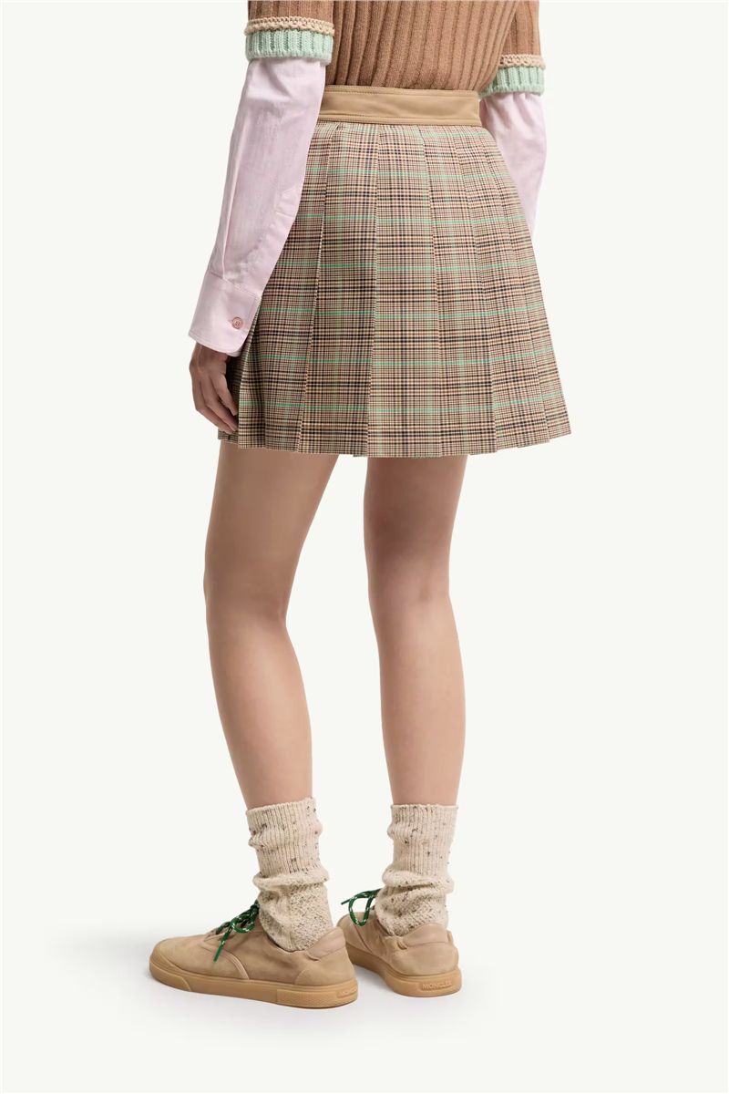 Checked pleated mini skirt-MONCLER-Verso