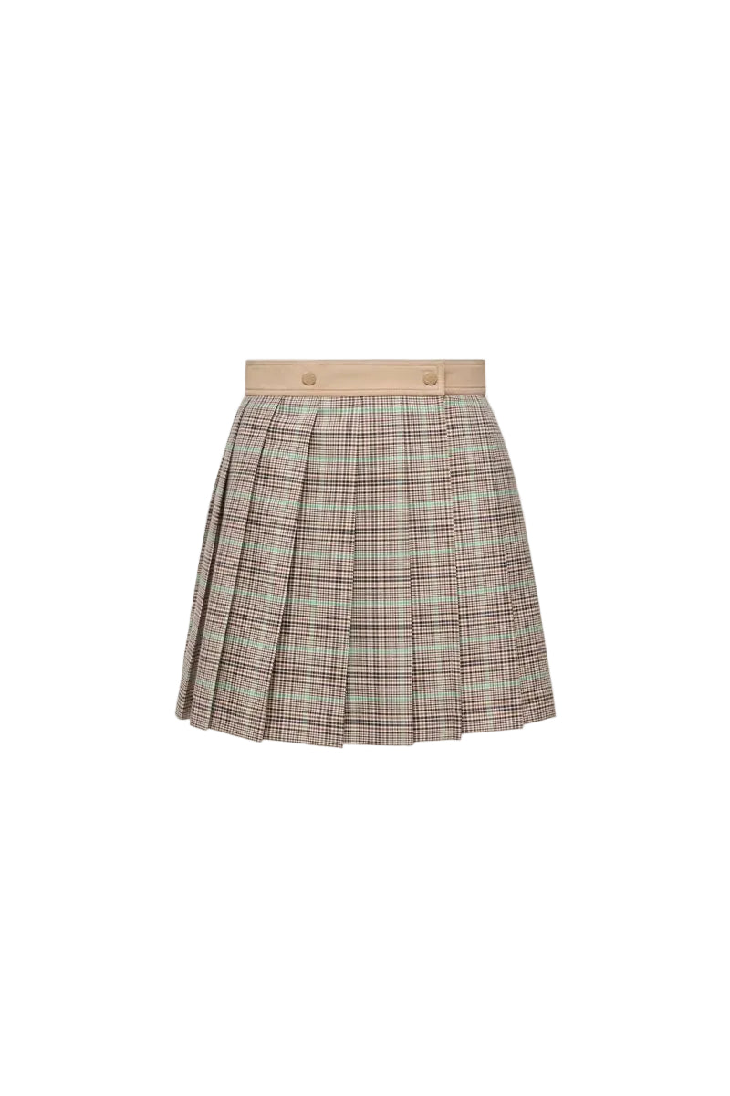 Checked pleated mini skirt-MONCLER-Verso