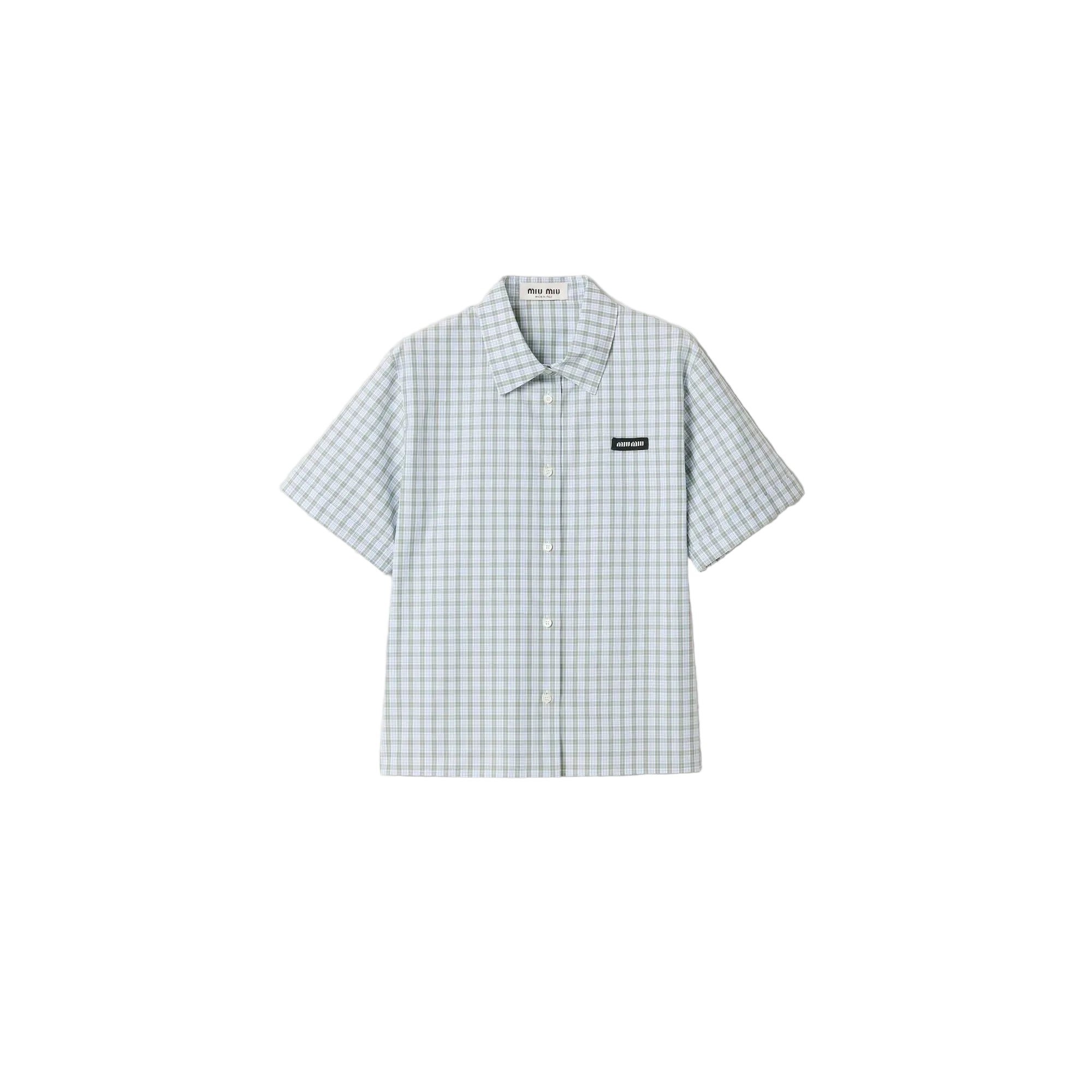 Checked poplin shirt-MIU MIU-Verso