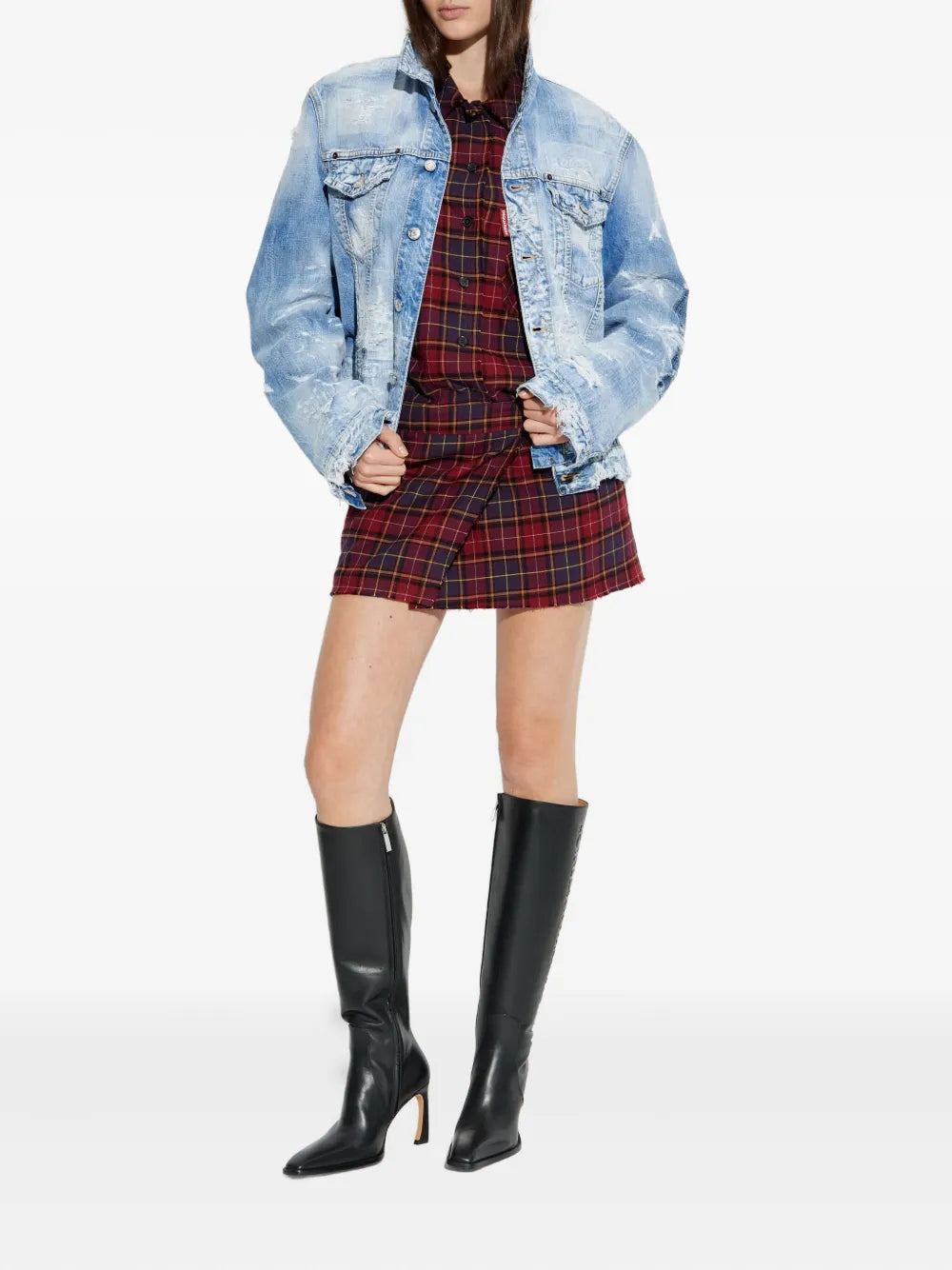 Checked shirt dress-OFF-WHITE-Verso