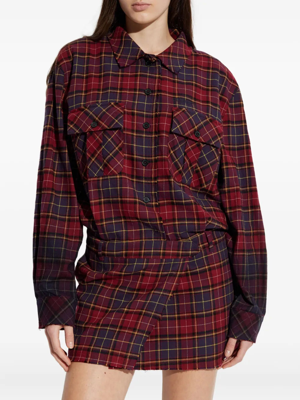 Checked shirt dress-OFF-WHITE-Verso