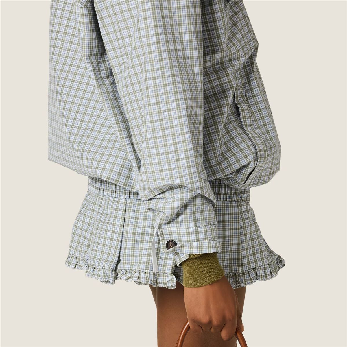 Checked technical fabric blouson jacket-MIU MIU-Verso