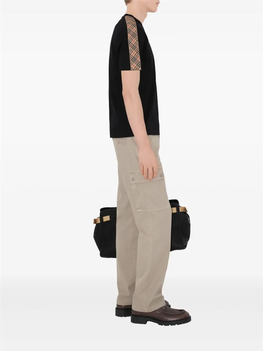 Checkered-trim cotton t-shirt-BURBERRY-Verso