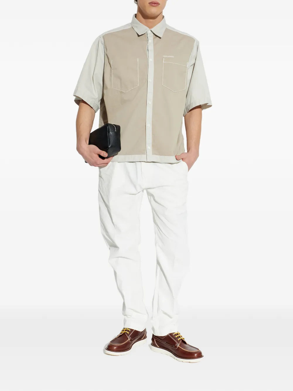 Chest-pocket panelled shirt-DSQUARED2-Verso