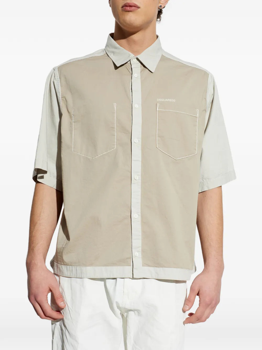 Chest-pocket panelled shirt-DSQUARED2-Verso